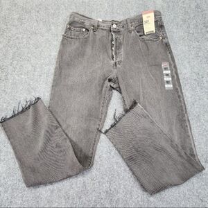 NWT WOMEN'S LEVI JEANS 501 Original Straight Leg High Rise Button Fly Black $79